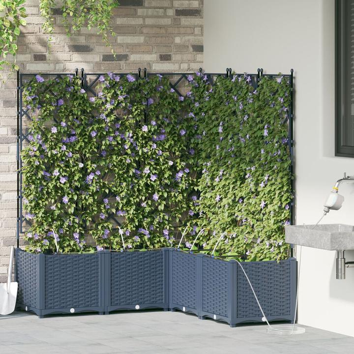 Produktbild VidaXL Gartenpflanzer mit Bewässerungssystem 5 Stück Grau