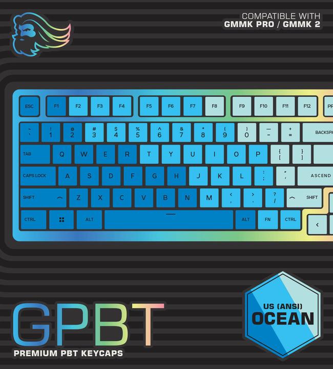 Produktbild Glorious PC Gaming Race GPBT Keycaps - 114 PBT Tastenkappen, ANSI, US-Layout, Caribbean