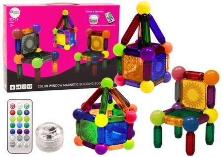 Produktbild Lean Toys Magnetblöcke mit Hintergrundbeleuchtung 32 Stück
