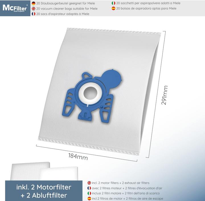 Immagine prodotto Mc Filter MSM 10 Staubsaugerbeutel (20 Stück) (20 x)