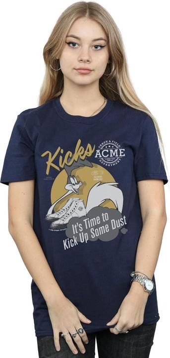 Actual product image Looney Tunes Womens/Ladies Road Runner Kicks Cotton Boyfriend T-Shirt (XL)