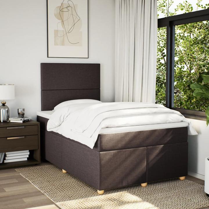 Immagine prodotto VidaXL Letto a molle Letto imbottito Letto con materasso in tessuto marrone scuro 120x190cm (120 x 190 cm)