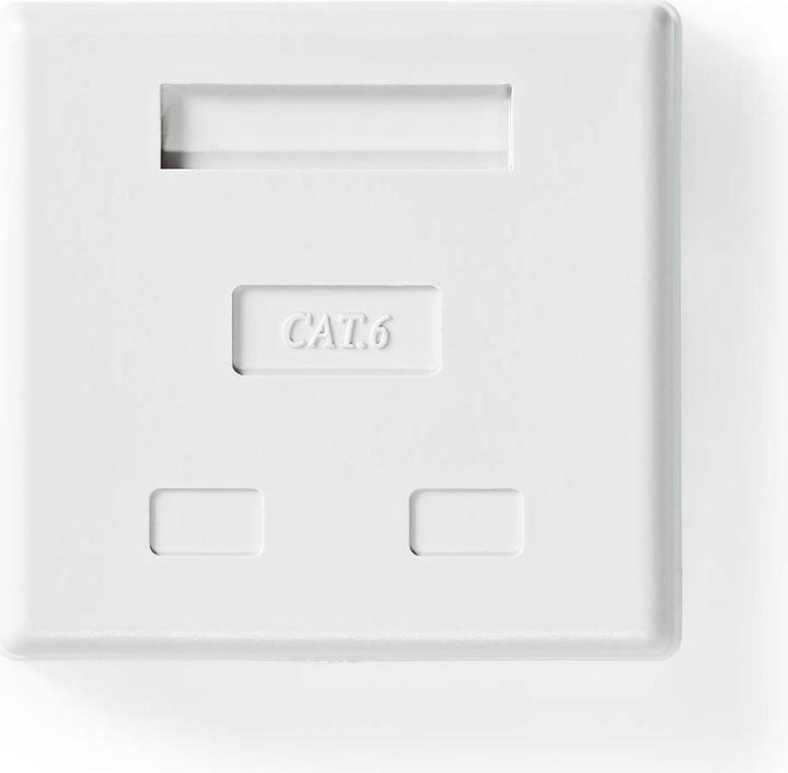 Actual product image Nedis Network Wall Box On-Wall 2 Port(s) STP CAT6 Straight Female Gold Plated PVC White Polybag