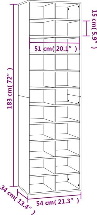 Image du produit VidaXL Kehlani (54 x 34 x 183 cm)