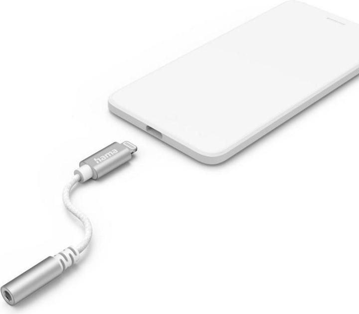 Actual product image Hama Lightning Adapter to 3.5mm Audio Jack, White (3.5mm jack, Lightning)