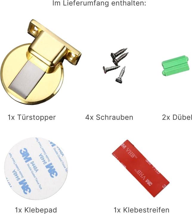 Produktbild Hermex Magnetischer Türstopper Türdämpfer Türschnäpper Türpuffer Türkeil (1 Stück)