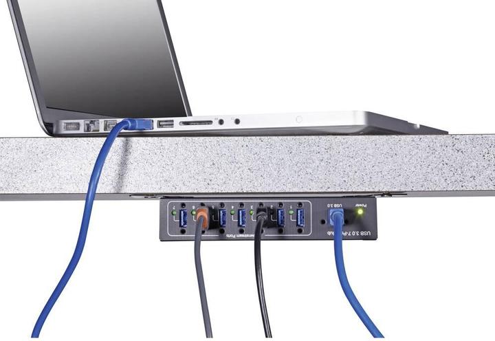 Actual product image Renkforce 7 Port USB 3.0 Hub for industrial (USB-A, 7 Ports)