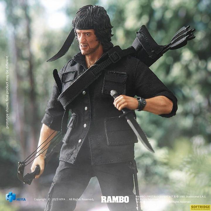 Actual product image Hiya Toys Rambo figurine 1/12 Exquisite Super Series First Blood II John Rambo 16 cm