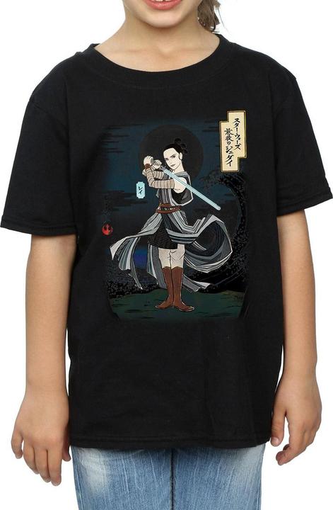 Actual product image Star Wars Girls The Last Jedi Japanese Rey Cotton T-Shirt (116)