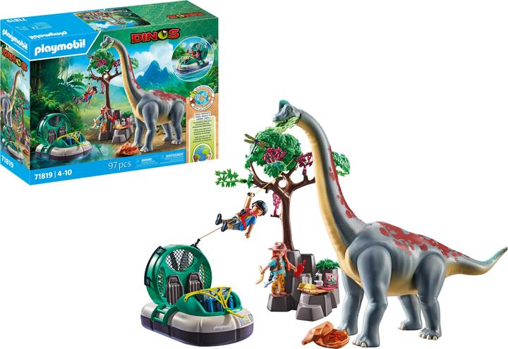 Image du produit Playmobil Rencontre de brachiosaure avec un aéroglisseur (71819, Dinosaures Playmobil)
