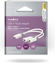 Immagine prodotto Nedis Adattatore USB-C™ | USB 2.0 | USB-C™ maschio | USB-C™ femmina / 3,5 mm femmina | 0,10 m | Rotondo | (USB tipo C, Jack da 3.5mm)