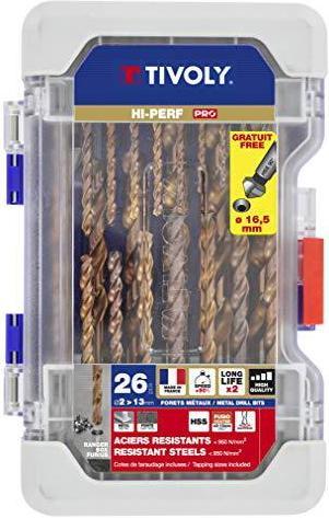 Actual product image Tivoly Metal drill set FURIUS HSS 26pcs Ø1-13mm, countersink 15 mm (2 mm, 4 mm, 3 mm, 4.2 mm, 7.5 mm, 16.5 mm, 9 mm, 12 mm, 3.5 mm, 5 mm, 3.2 mm, 8 mm, 7 mm, 6.5 mm, 5.5 mm, 4.5 mm, 6.8 mm, 8.5 mm, 11 mm, 10 mm, 6 mm, 2.5 mm, 13 mm)