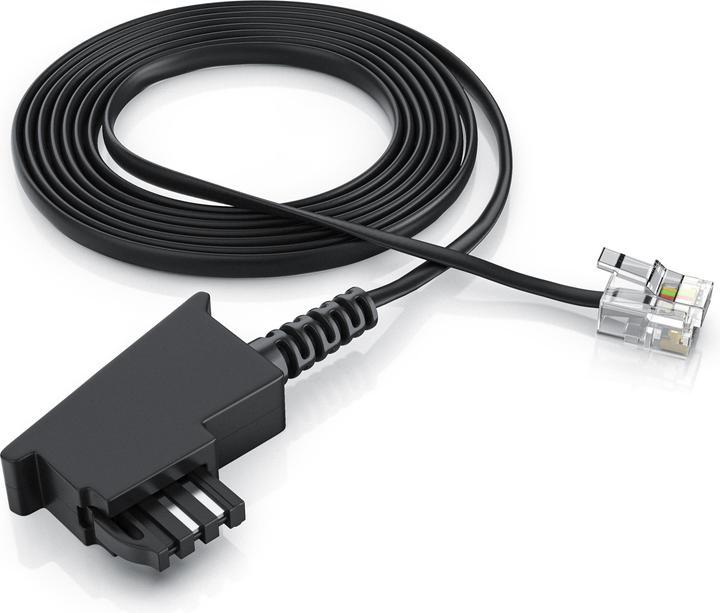 Image du produit CSL Câble téléphonique plat, TAE-F mâle vers RJ11, prise téléphonique vers téléphone, câble plat, fax