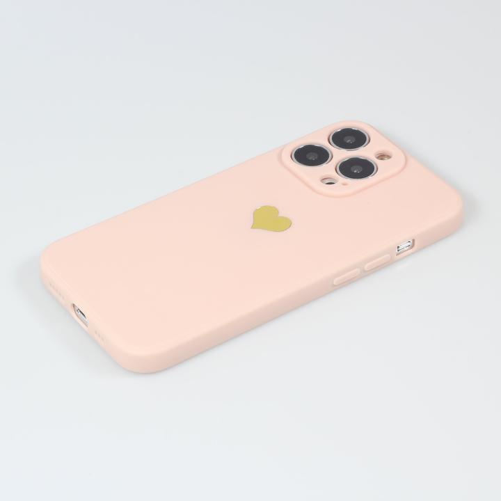 Produktbild PhoneLook Hülle Silikon Mat Herz gold (Apple iPhone 14 Pro)