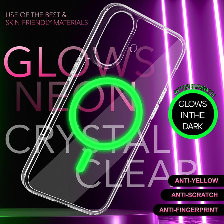 Image du produit Nalia Étui rigide transparent, anneau MagSafe S'illumine dans le noir (Apple iPhone 16)