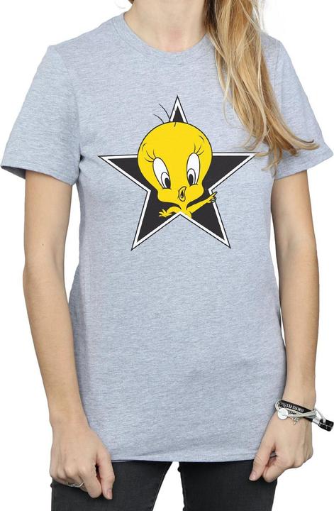 Actual product image Looney Tunes Womens/Ladies Tweety Pie Star Cotton Boyfriend T-Shirt (M)