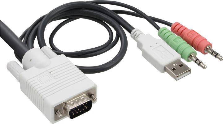 Immagine prodotto InLine Switch KVM 2 volte VGA USB con audio e set di cavi integrati 0,9m bianco