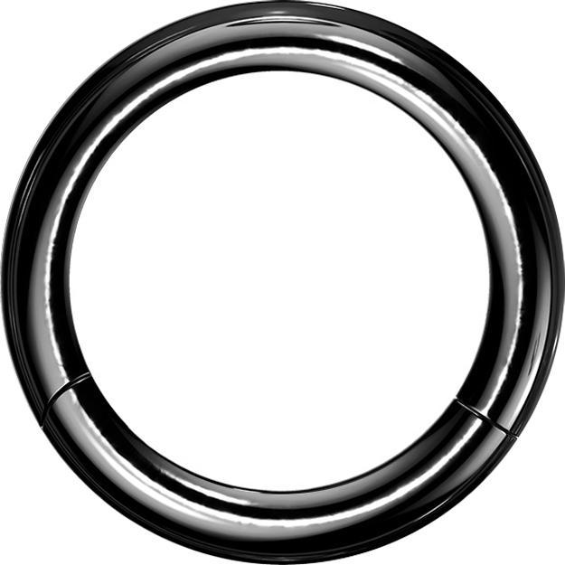 Star Piercing Segmentring klappbar schwarz (ohne Messing, Chirurgenstahl 316L)