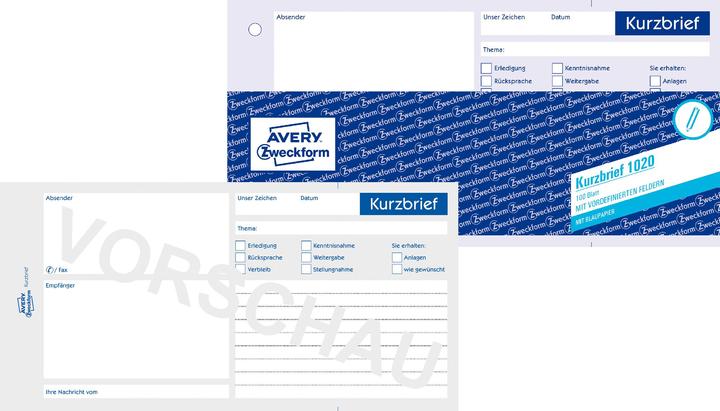 Produktbild Avery Kurzbrief (100 x)