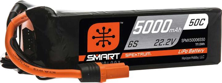 Actual product image Spektrum 5000mAh 6S 22.2V 50C Smart LiPo Battery IC5 (22.20 V, 5000 mAh)