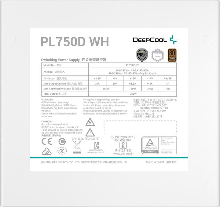 Produktbild Deepcool "750W PL750-D White" (750 W)