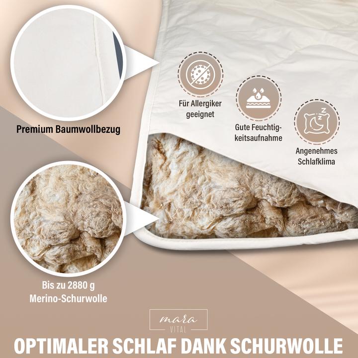 Immagine prodotto Mara Vital Coperta in pura lana vergine (1 g, 200 x 200 cm)