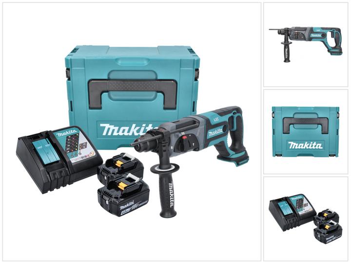 Makita DHR 241 RMJ 18 V Tassellatore a batteria con attacco SDS-Plus in valigetta Makpac + 2x (Batteria ricaricabile)
