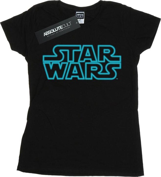 Actual product image Star Wars Womens/Ladies Neon Sign Logo Cotton T-Shirt (S)