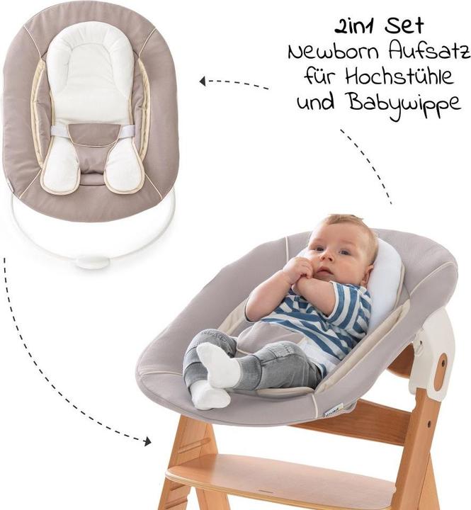 Produktbild Hauck Hochstühle Alpha Move Natur Newborn Set - 5-tlg. Hochstuhl (Hochstuhl)