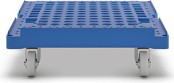 Image du produit ESB Socle roulant à plancher incliné, polyéthylène HD, bleu. (500 kg)