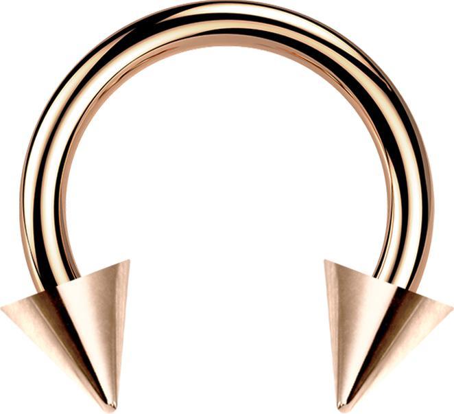 Star Piercing Micro Circular Barbell rosegold mit zwei Cones (Chirurgenstahl 316L, ohne Messing)