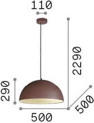 Image du produit Ideal lux FOLK Suspension E27 ⌀500mm dimmable Rouille 174228 (E27)