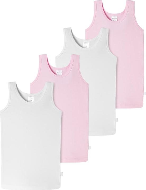 Actual product image Schiesser Pack of 4 Kids Girls 95/5 Organic Cotton Undershirt (128)