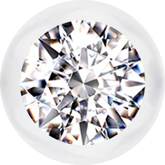 Star Piercing Micro Kugel transparent mit Kristall silber (ohne Messing, Bioflex)