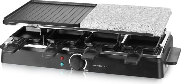 Image du produit Emerio Gril à raclette,8 poêlons,pierre et gril antiadhésifs