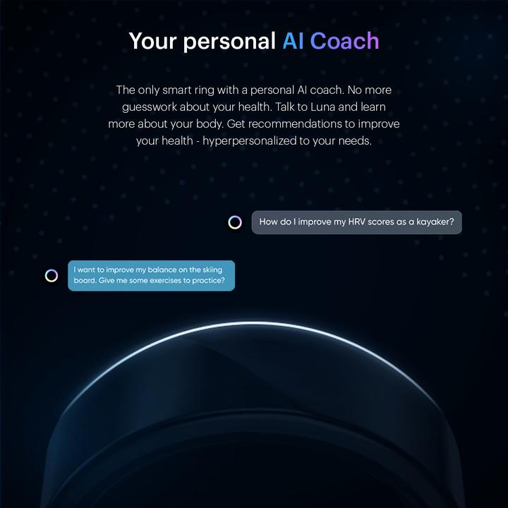 Actual product image Luna Ring Smart Ring (11, Midnight Black)