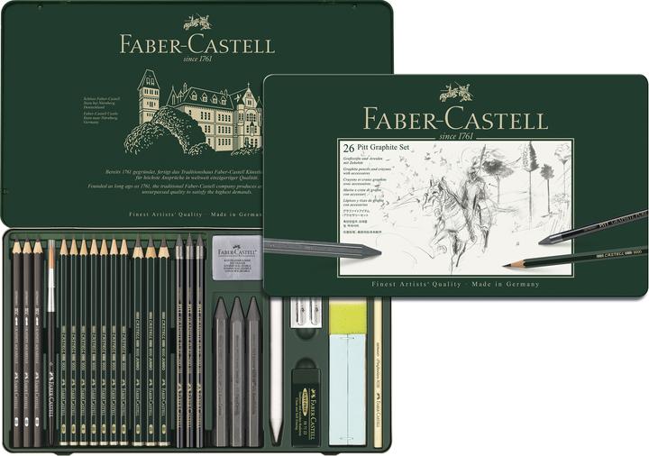 Produktbild Faber-Castell Pitt Graphite Set (2H, 4B, 6B, 3B, HB, 2B, B, 26 x)