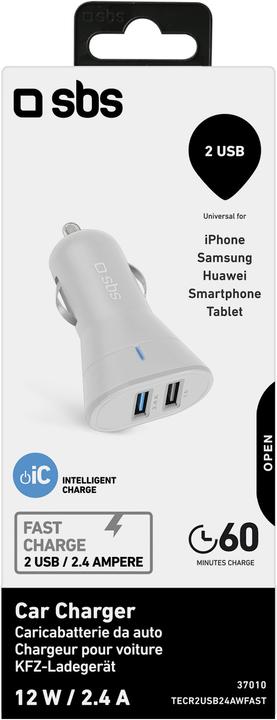 Produktbild SBS Auto-Ladegerät mit zwei 2100 mAh USB-Ports