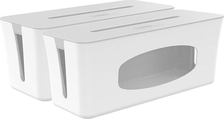 Immagine prodotto Callstel Set di 2 grandi scatole per cavi con slot di ricarica per smartphone e tablet