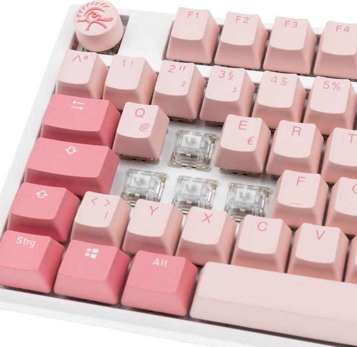 Produktbild Ducky One 3 Gossamer Pink Gaming Tastatur - MX-Ergo-Clear (DE, Kabelgebunden)