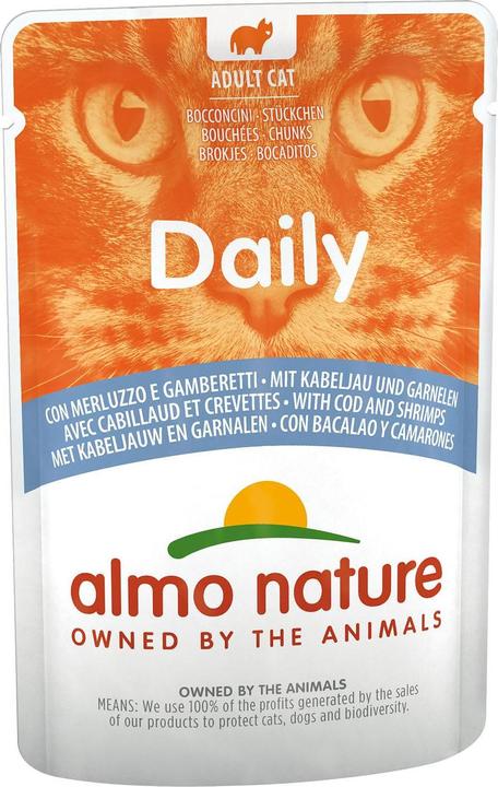 Image du produit Almo Nature Daily Menu Cabillaud & crevettes (Adulte, 1 pcs, 70 g)