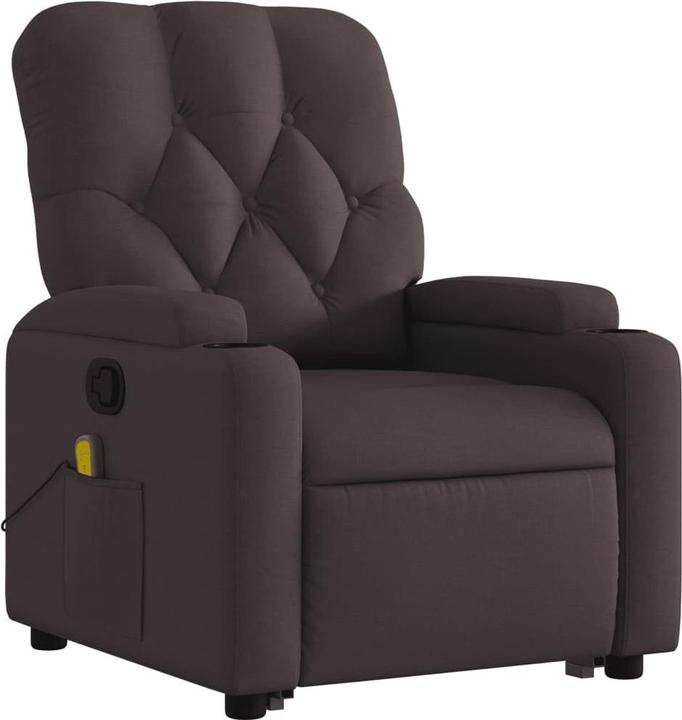 Actual product image VidaXL Massage armchair Stand-up aid TV armchair Relax armchair Dark brown fabric