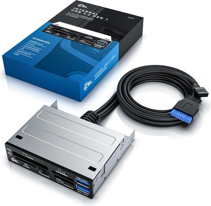 Produktbild CSL Multi-Frontpanel Kartenlesegerät (19-Pin, Internal USB 2.0 Motherboard)