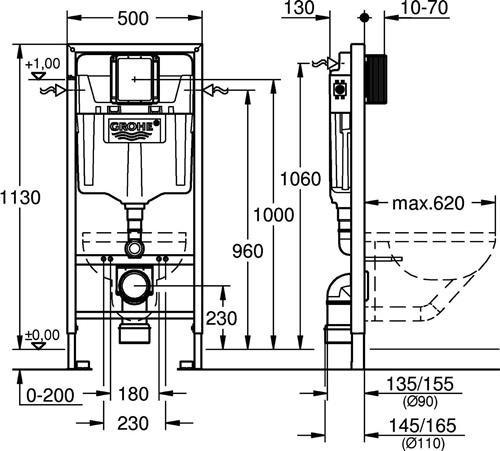 Produktbild Grohe WC-Element RAPID SL Spülkasten GD 2, Spülstromdrossel