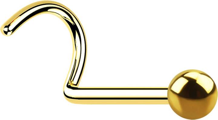 Image du produit Star Piercing Clous de nez courbes dorés avec boule (Acier chirurgical 316L, sans laiton)