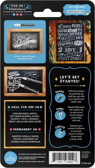 Produktbild VersaChalk - Weisse Flüssigkreide Marker 4er Set 5mm Spitze (Weiss, 5 mm, 4 x)