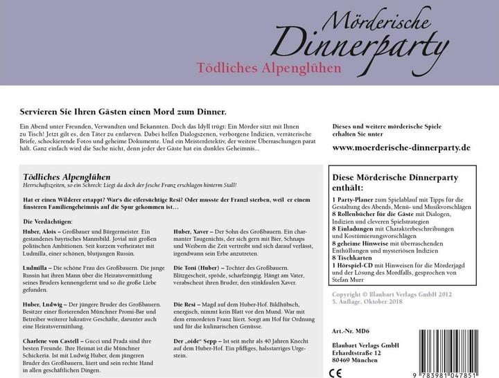 Actual product image Murderous Dinner Party Deadly Alpine Glow (German)
