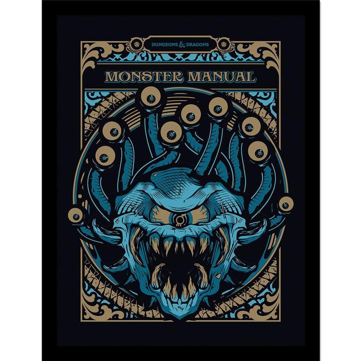 Image du produit Dungeons & Dragons - Poster encadré MONSTER MANUAL (40 x 30 cm)