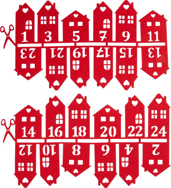 Image du produit VBS Chiffres de l'Avent "Maisons en feutre", 4-8,5 cm