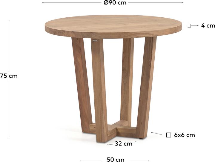Produktbild Kave Home Nahla (90 x 90 x 75 cm)